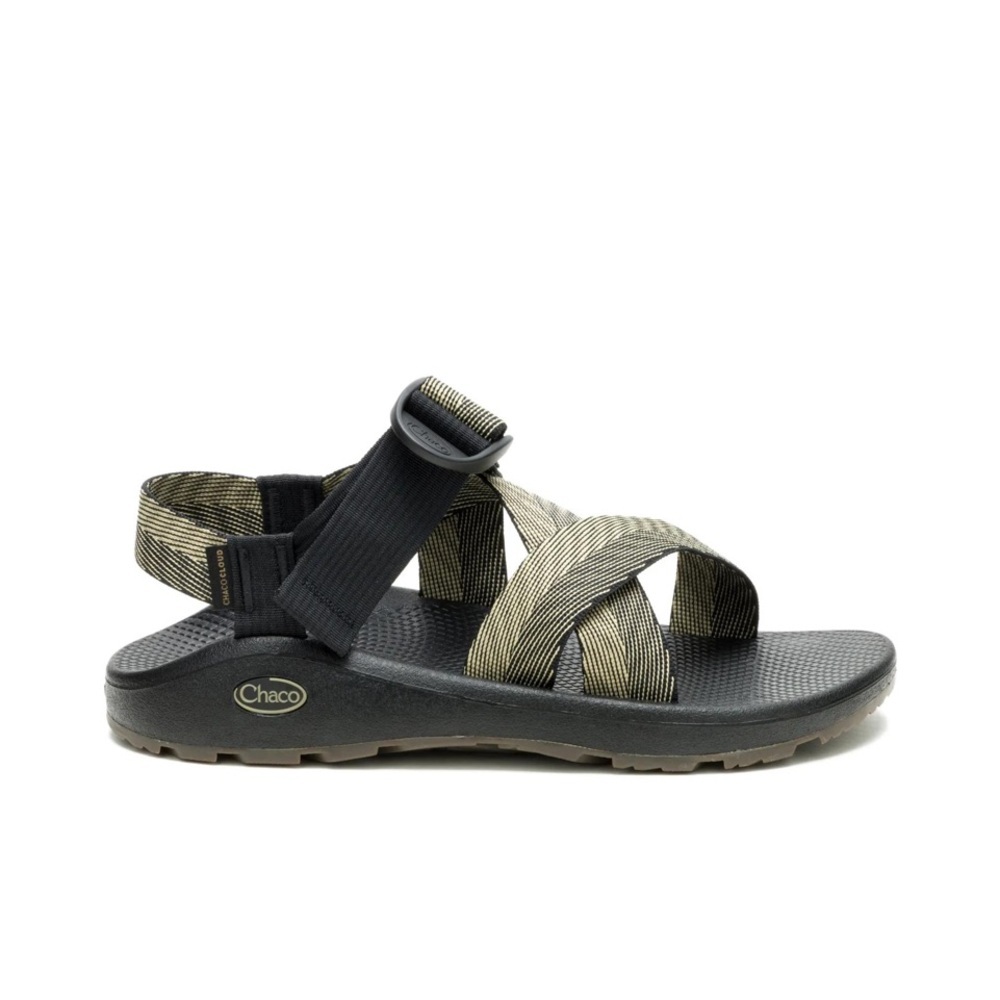 Chaco Mega Z Cloud Men's Wide Strap Outdoor Hiking Sandals Black Tan Size 14